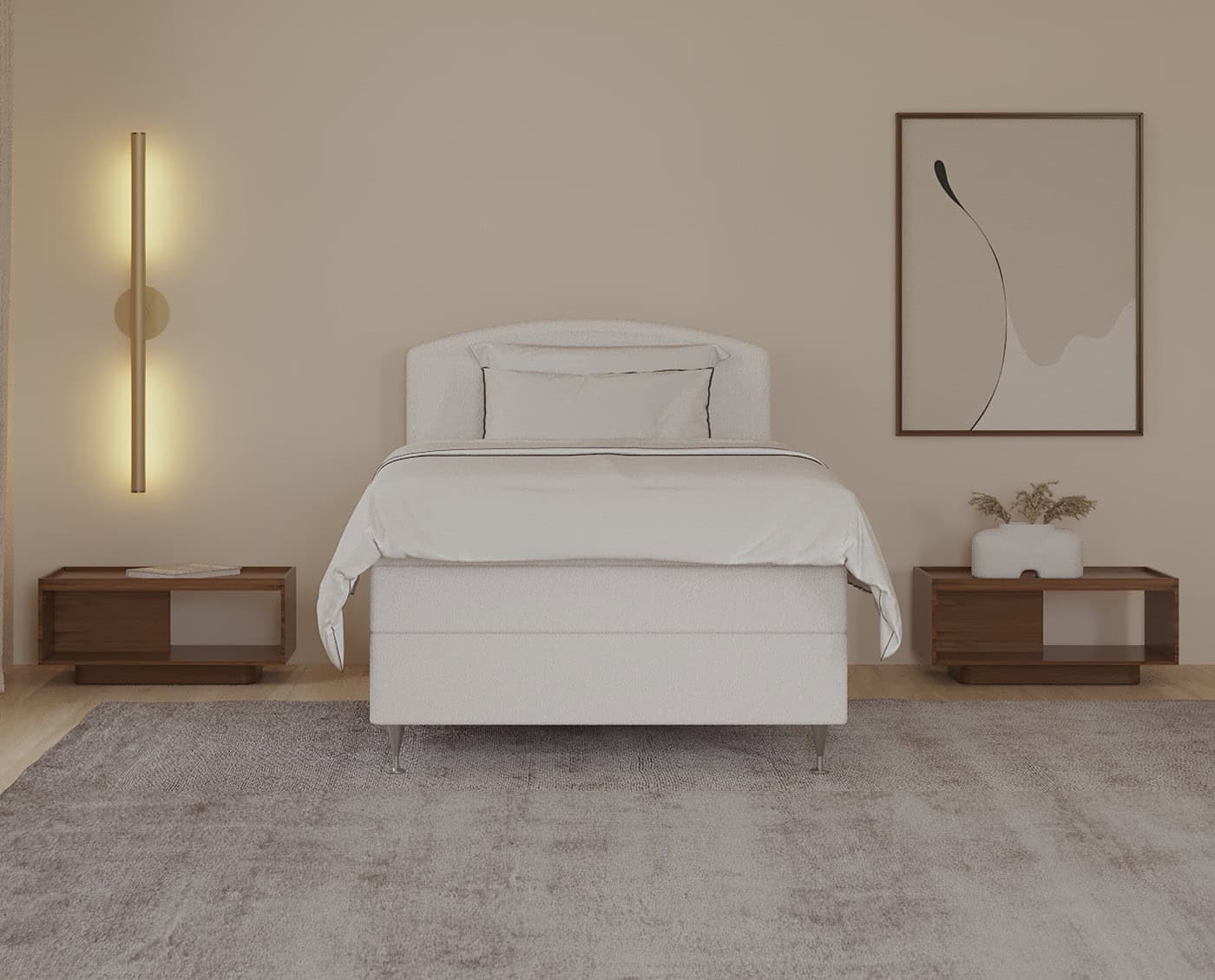 SengeSnedkeren, specialdesignet seng med minimalistisk og elegant træramme, perfekt til moderne soveværelser. Fuldt tilpasset og lavet i kvalitetsmaterialer for langvarig holdbarhed.