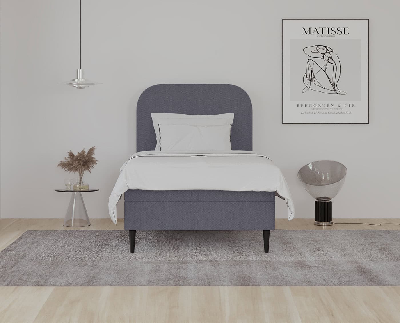 Elegantt modulsenger i moderne design med komfortabelt hovedgærde, perfekt til soveværelse indretning. Specialfremstillede senge tilpasset dine behov i kvalitetsmaterialer.